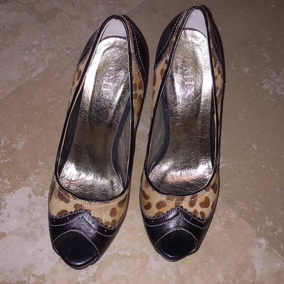 Mix platform animal print peep toe shoes - Picture 2 of 5